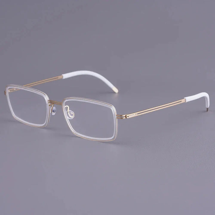 Bobbie 462634 Women’s Screwless Full Rim Square Acetate Titanium Frames FuzWeb