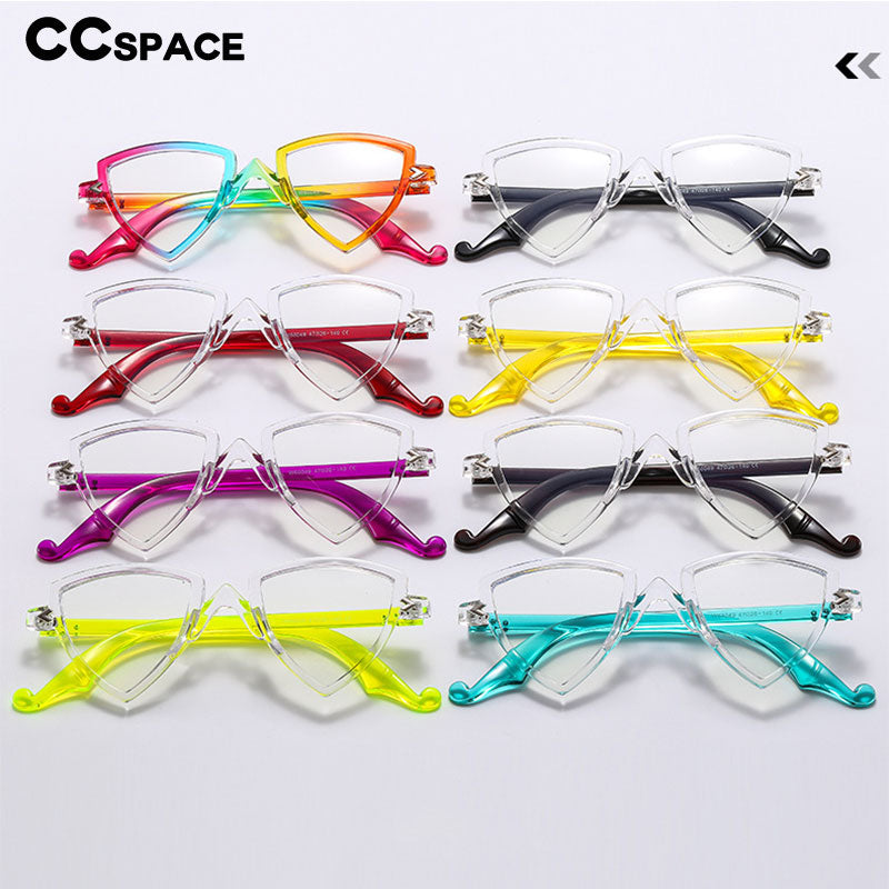 CCspace Women's Full Rim Irregular Triangle Tr 90 Eyeglasses 56405 Full Rim CCspace   