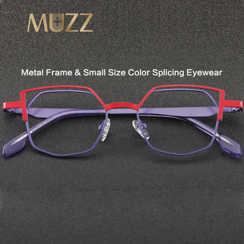 Muzz Women's Full Rim Polygon Cat Eye Alloy Eyeglasses 5527 Full Rim Muzz   