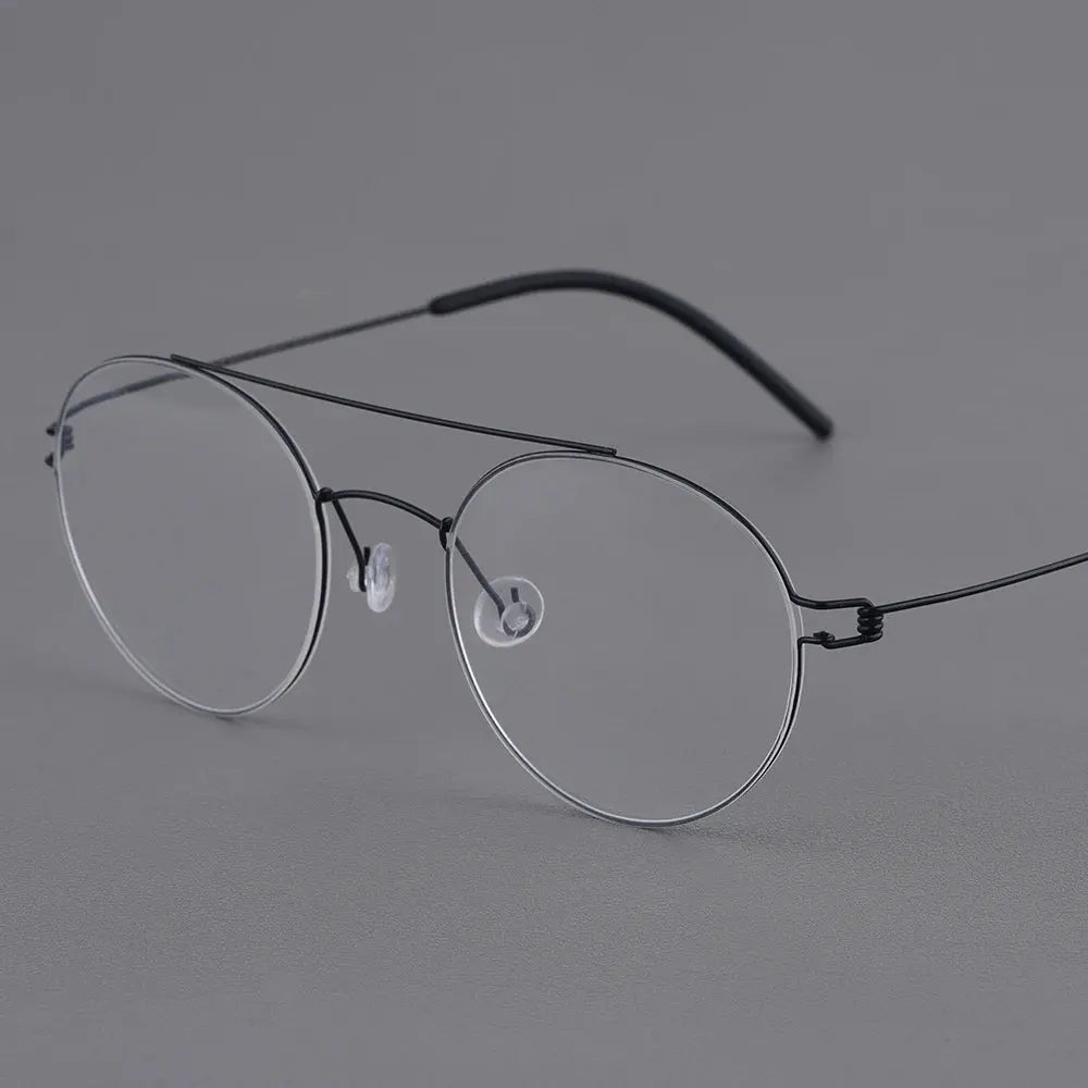 Bobbie 205044 Women’s Full Rim Double Bridge Round Titanium Frames FuzWeb