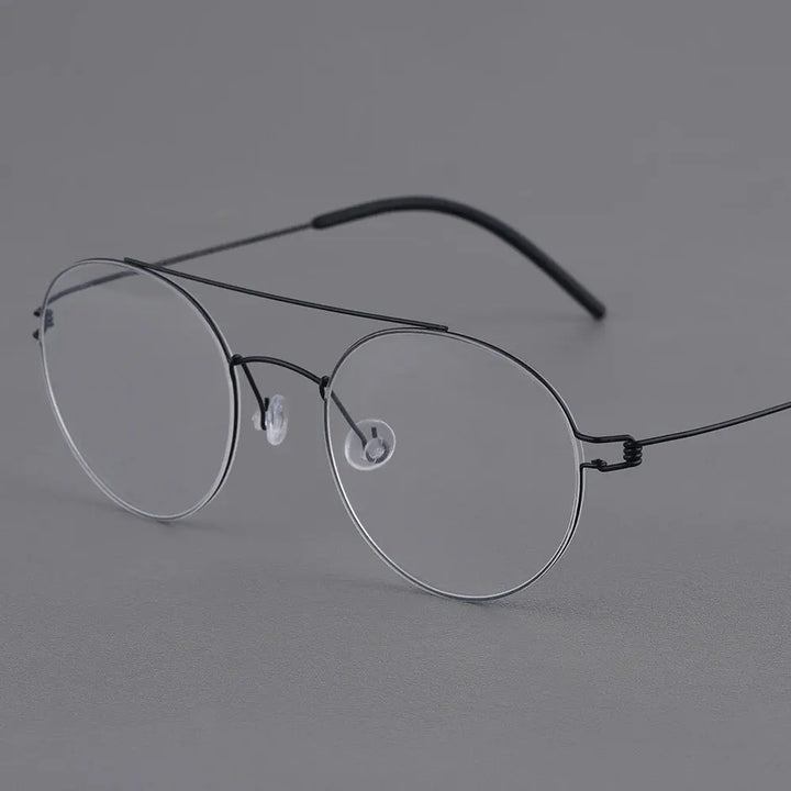 Bobbie 205044 Women’s Full Rim Double Bridge Round Titanium Frames FuzWeb