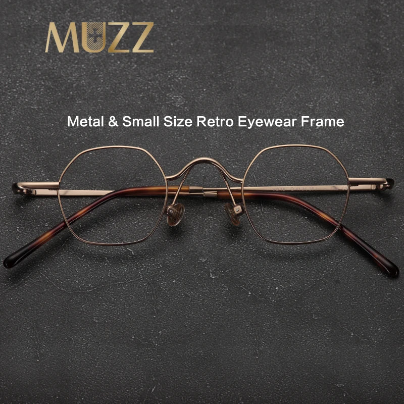Muzz Women's Full Rim Square Polygon Alloy Acetate Eyeglasses 816194