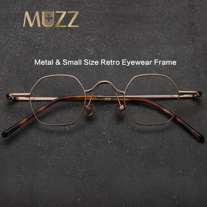Muzz Women's Full Rim Square Polygon Alloy Acetate Eyeglasses 816194