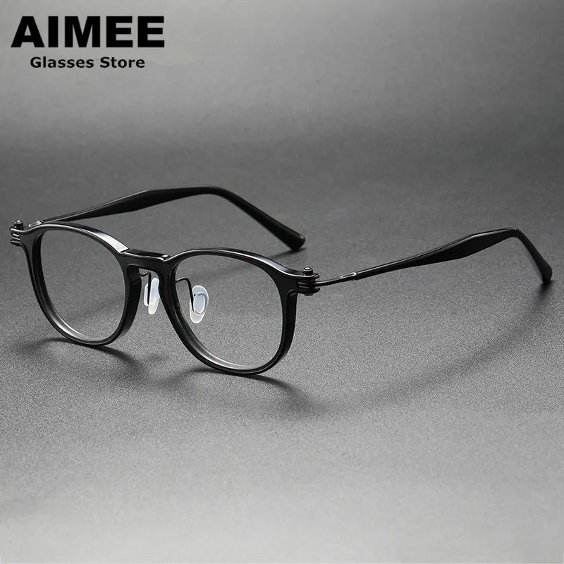 Aimee Unisex Full Rim Square Acetate Titanium Eyeglasses 195885