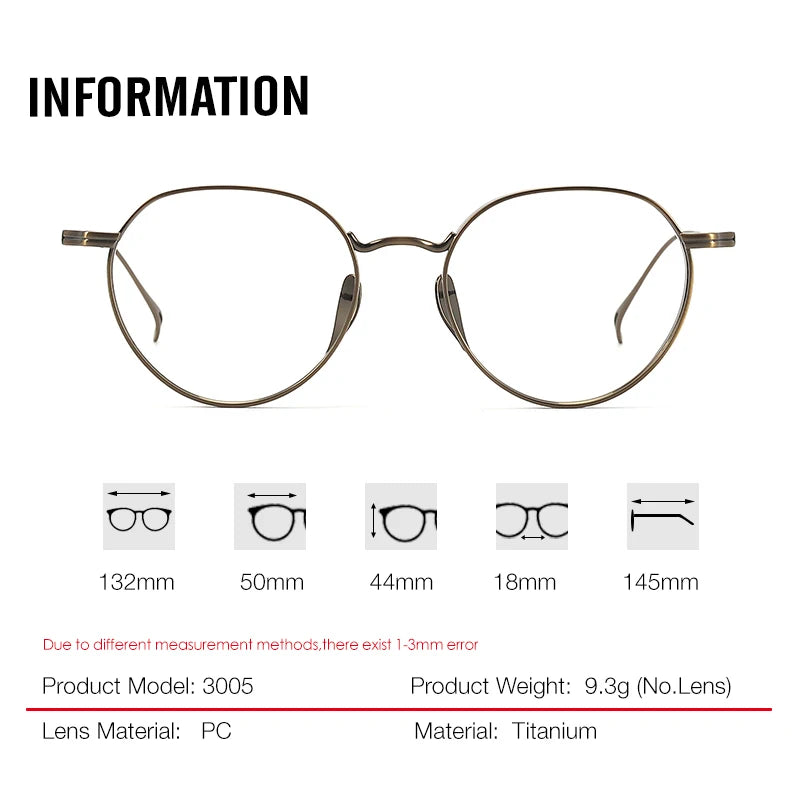 Aror Women's Full Rim Flat Top Oval Round Titanium Eyeglasses 30057