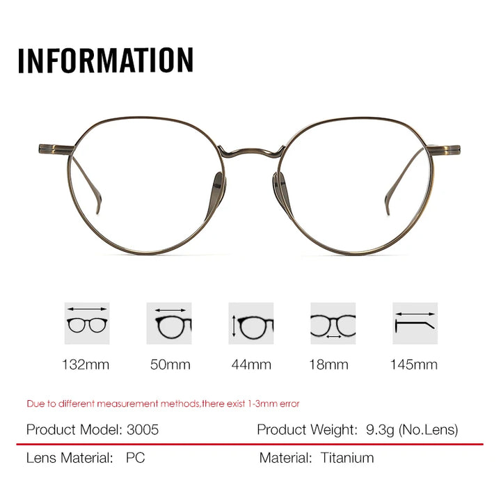 Aror Women's Full Rim Flat Top Oval Round Titanium Eyeglasses 30057