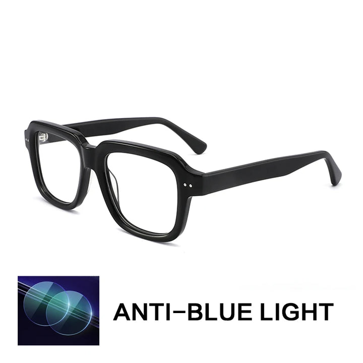 Gatenac Unisex Full Rim Polygon Square Acetate Reading Glasses G2404