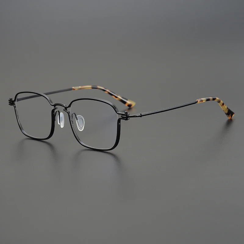 Aimee Unisex Full Rim Square Titanium Acetate Eyeglasses 195898 Full Rim Aimee Black  