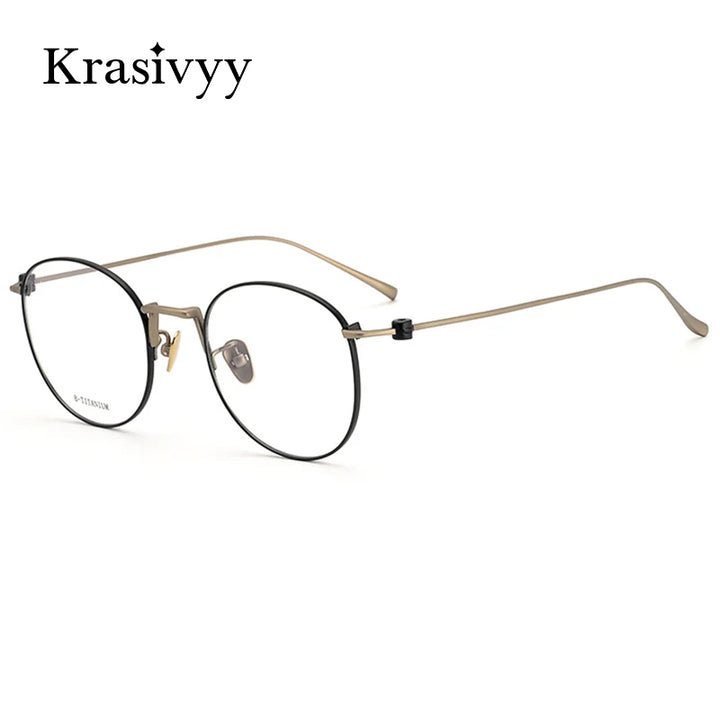 Krasivyy Unisex Full Rim Round Titanium Eyeglasses Kr871 Full Rim Krasivyy   