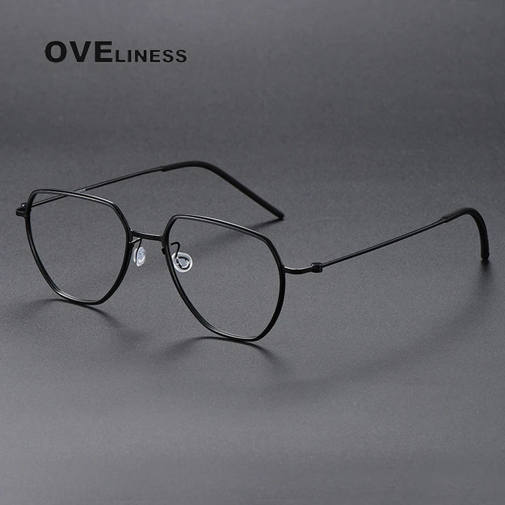 Oveliness Unisex Full Rim Square Titanium Eyeglasses 5527 Full Rim Oveliness black  