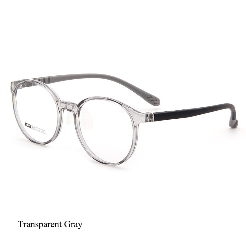 Bclear Unisex Children Full Rim Round TR 90 Titanium Eyeglasses Kd8809 Full Rim Bclear Transparent Gray  