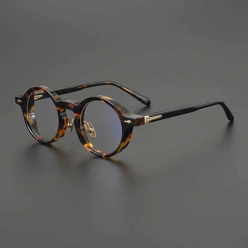 Gatenac Unisex Full Rim Round Thick Acetate Eyeglasses Gxyj2260