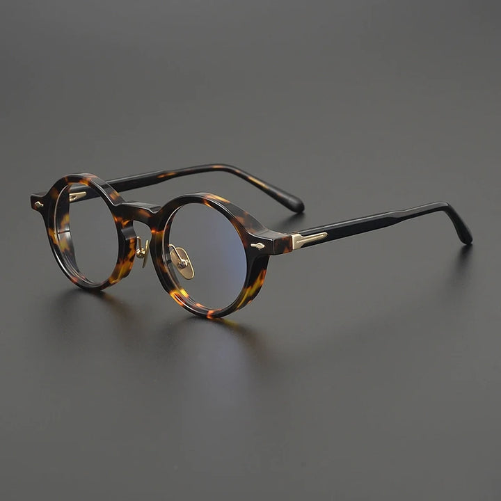Gatenac Unisex Full Rim Round Thick Acetate Eyeglasses Gxyj2260