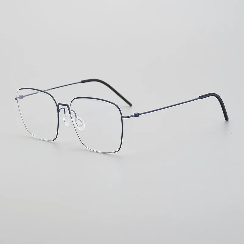 Black Mask Unisex Full Rim Square Screwless Titanium Eyeglasses 195538