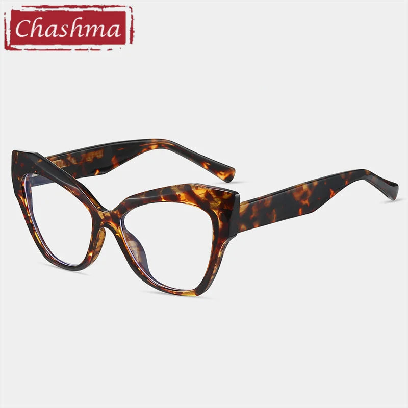 Chashma Ottica Women's Full Rim Cat Eye Tr 90 Acetate Eyeglasses 87288 Full Rim Chashma Ottica Leopard  