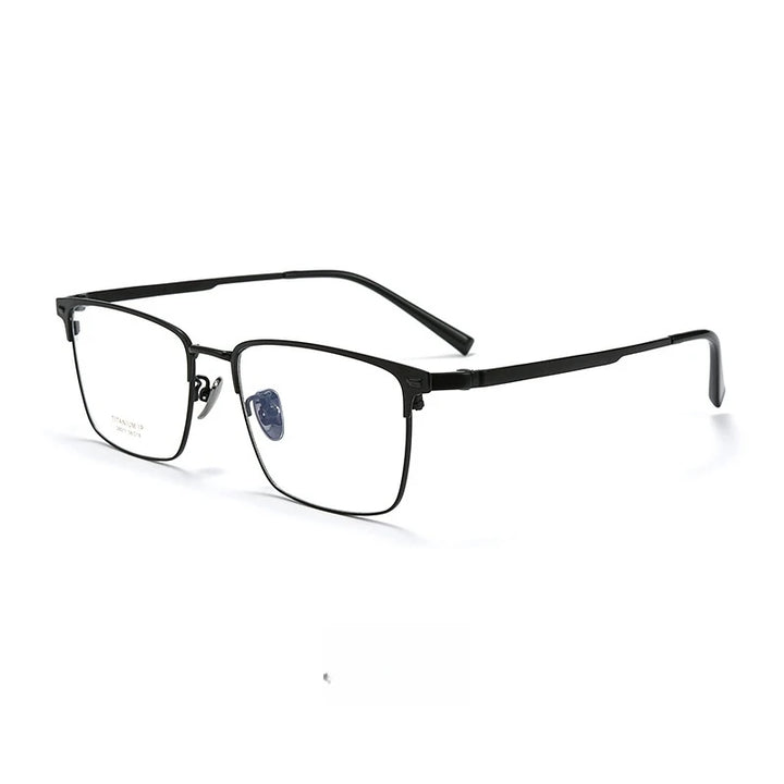 Yimaruili Men's Full Rim Square Big Titanium Eyeglasses 260117