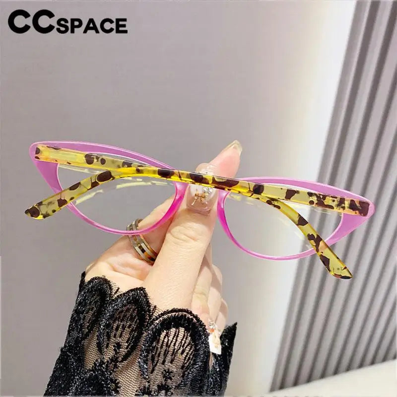 CCspace Unisex Full Rim Oval Cat Eye Polycarbonate Reading Glasses 57585 Reading Glasses CCSpace   