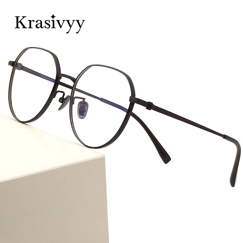 Krasivyy Womens Full Rim Round Titanium Eyeglasses Kr8188 Full Rim Krasivyy   