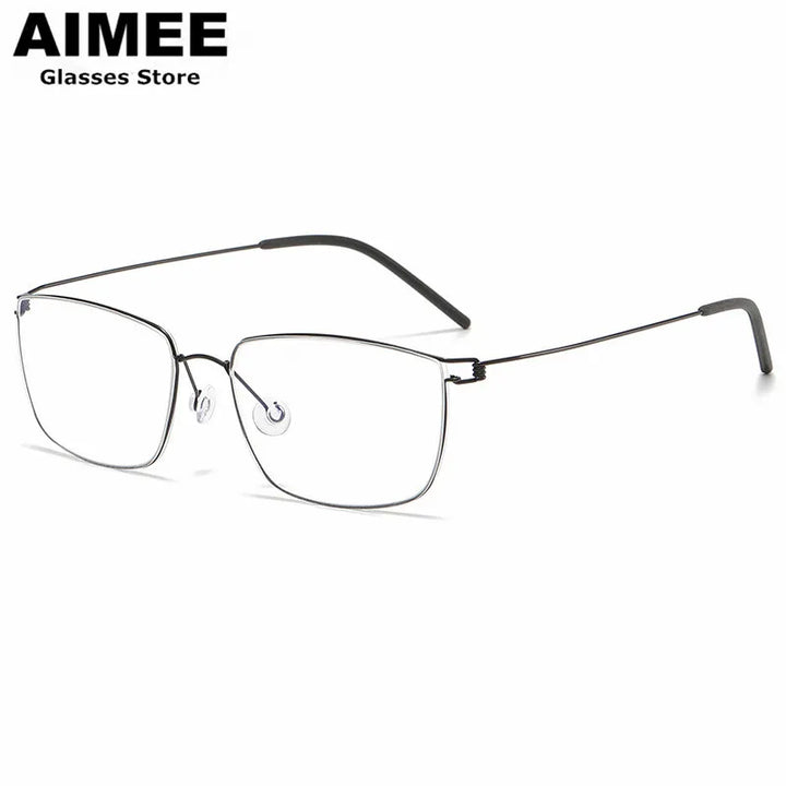 Aimee Unisex Full Rim Square Screwless Titanium Eyeglasses 1751 Full Rim Aimee   