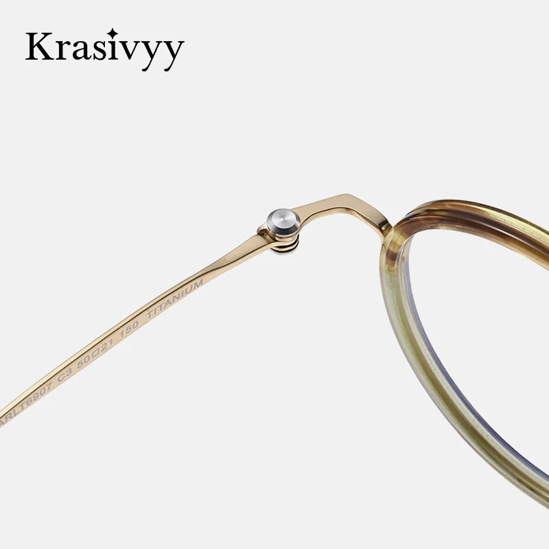 Krasivyy Unisex Full Rim Oval Titanium Prescription Eyeglasses ARLT6907 - view 4