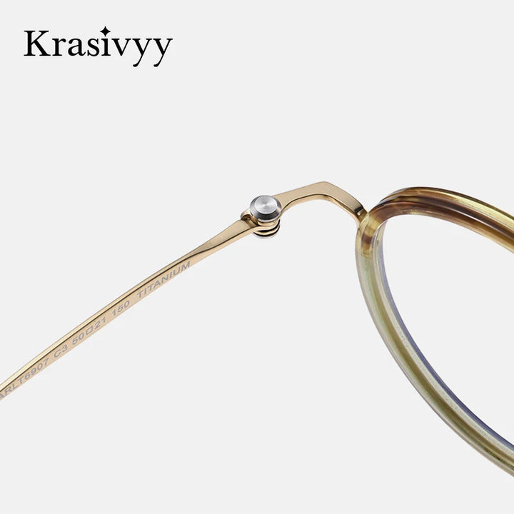 Krasivyy Unisex Full Rim Oval Titanium Prescription Eyeglasses ARLT6907 - view 4