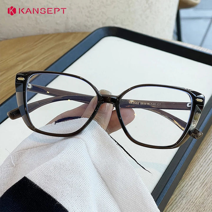 Kansept Women's Full Rim Cat Eye Tr 90 Alloy Reading Glasses 62502