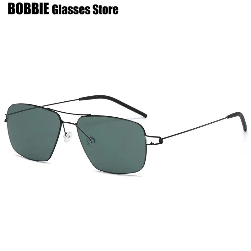 Bobbie Unisex Full Rim Square Double Bridge Titanium Sunglasses 820867