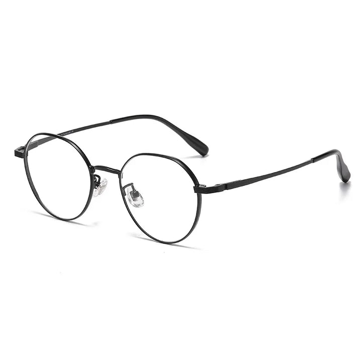 Momoja Unisex Full Rim Flat Top Polygonal Titanium Eyeglasses 98669