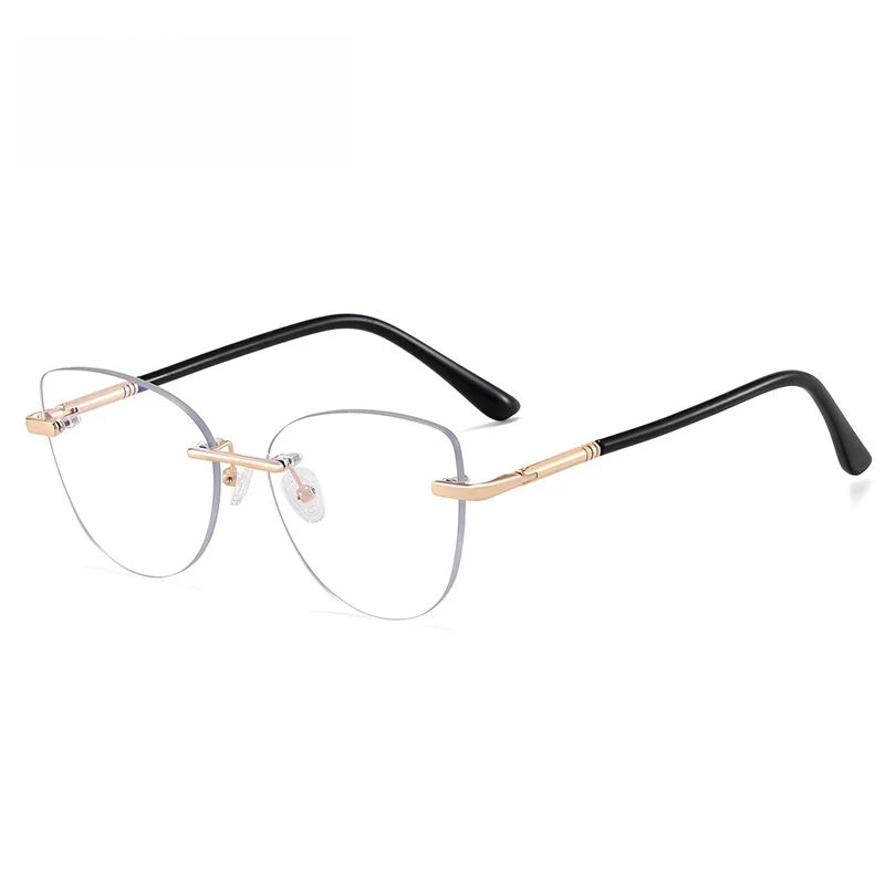 KatKani Women's Rimless Cat Eye Alloy Eyeglasses 83601 Rimless KatKani Eyeglasses   