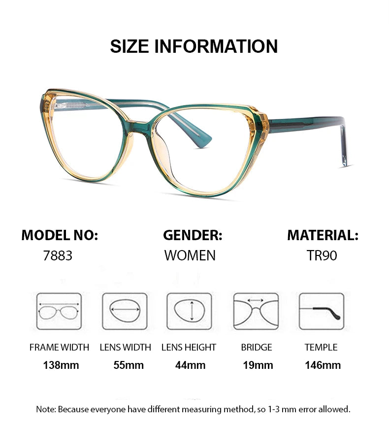 Summer Flower Women's Full Rim Oval Cat Eye Tr 90 Titanium Eyeglasses 87883 Full Rim Summer Flower