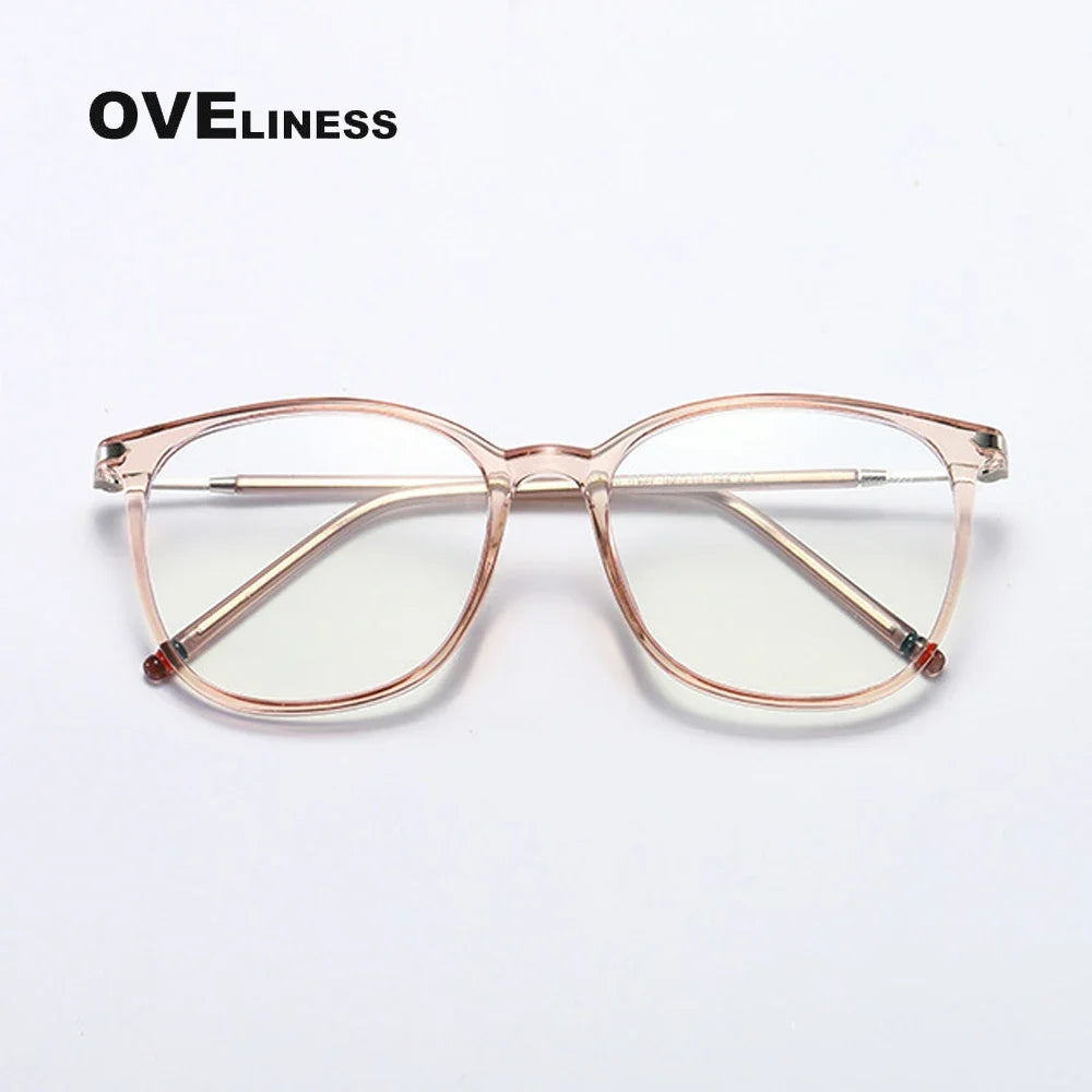 Oveliness Unisex Full Rim Square Tr 90 Titanium Eyeglasses 618137