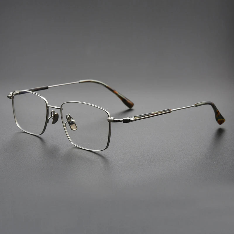 Black Mask Unisex Full Rim Square Titanium Eyeglasses 366825