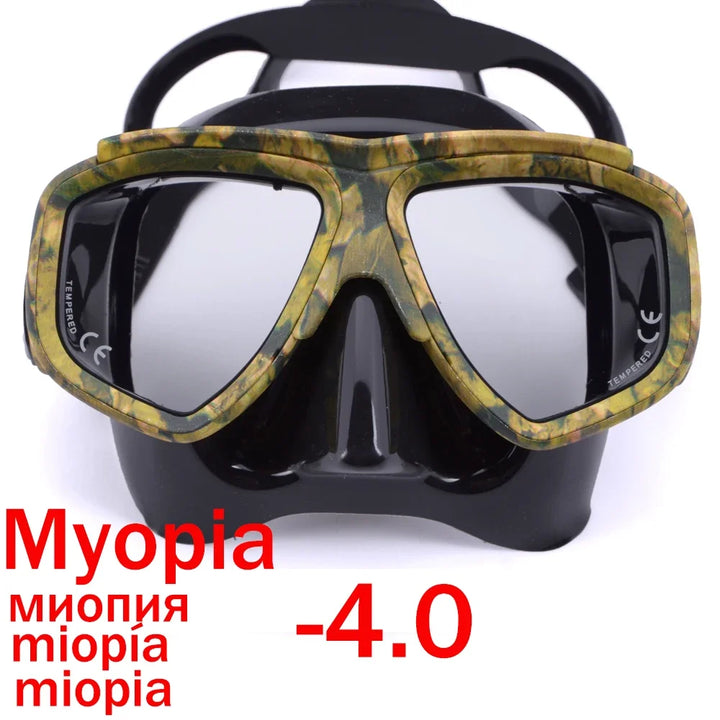 Aleefa Unisex Goggle Pc Silicone Tempered Glass Myopia Swim Mask 64923