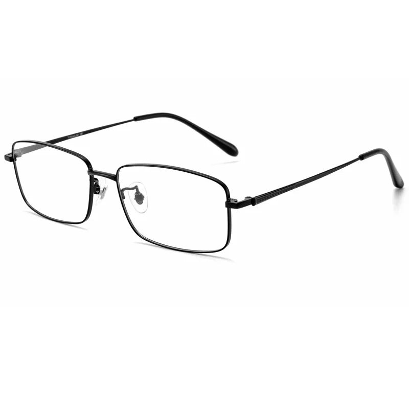 Reven Jate Unisex Full Rim Square Alloy Eyeglasses 99108 Full Rim Reven Jate Black  