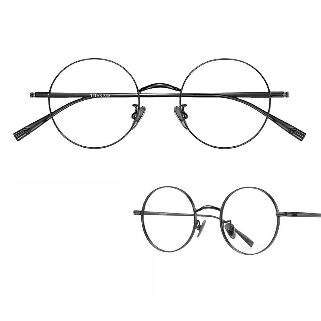 Yimaruili Women's Full Rim Round Titanium Alloy Eyeglasses 5555