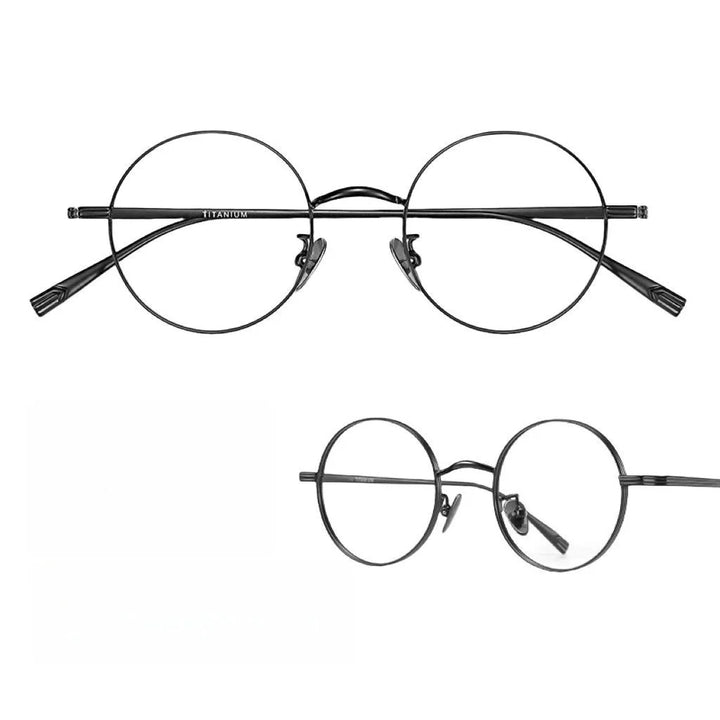 Yimaruili Women's Full Rim Round Titanium Alloy Eyeglasses 5555