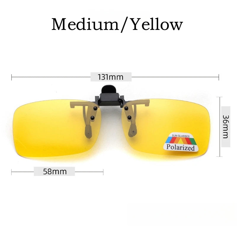Yimaruili Unisex Square Polarized Alloy Plastic Clip On Sunglasses  FuzWeb  Medium Yellow  