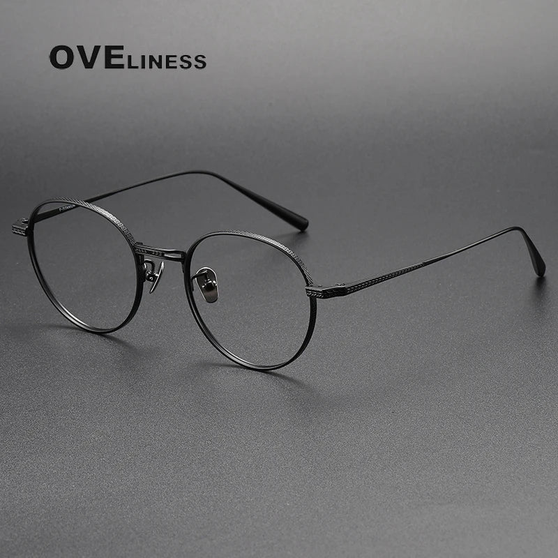 Oveliness Women's Full Rim Oval Round Titanium Eyeglasses 3017 Full Rim Oveliness black  