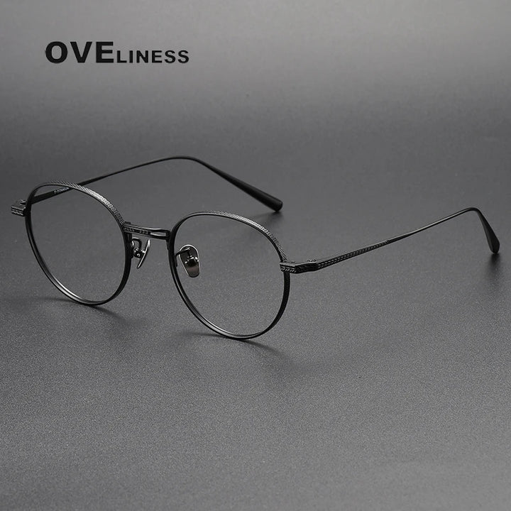 Oveliness Women's Full Rim Oval Round Titanium Eyeglasses 3017 Full Rim Oveliness black  