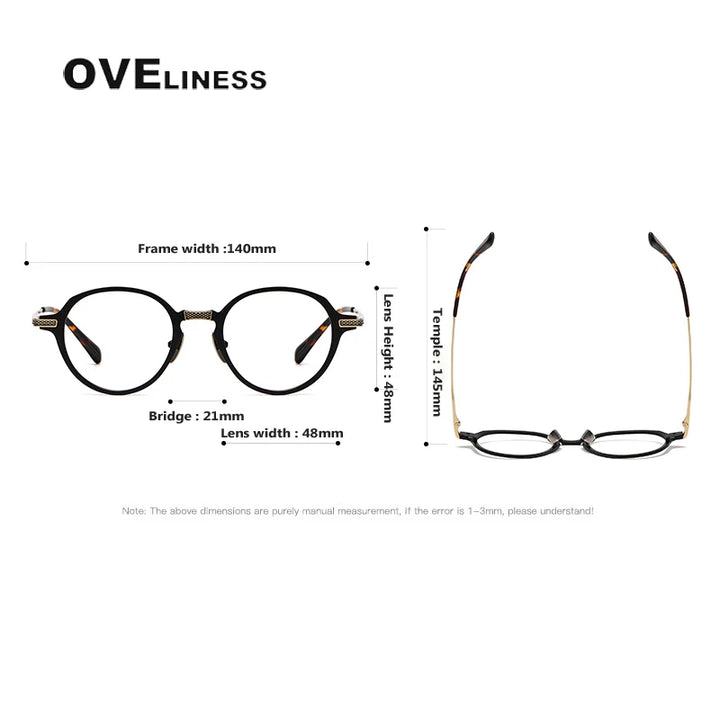 Oveliness Unisex Full Rim Oval Round Titanium Eyeglasses 3426 Full Rim Oveliness   