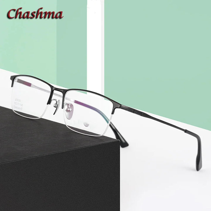 Chashma Ochki Men's Semi Rim Square Titanium Eyeglasses 6009 Semi Rim Chashma Ochki   