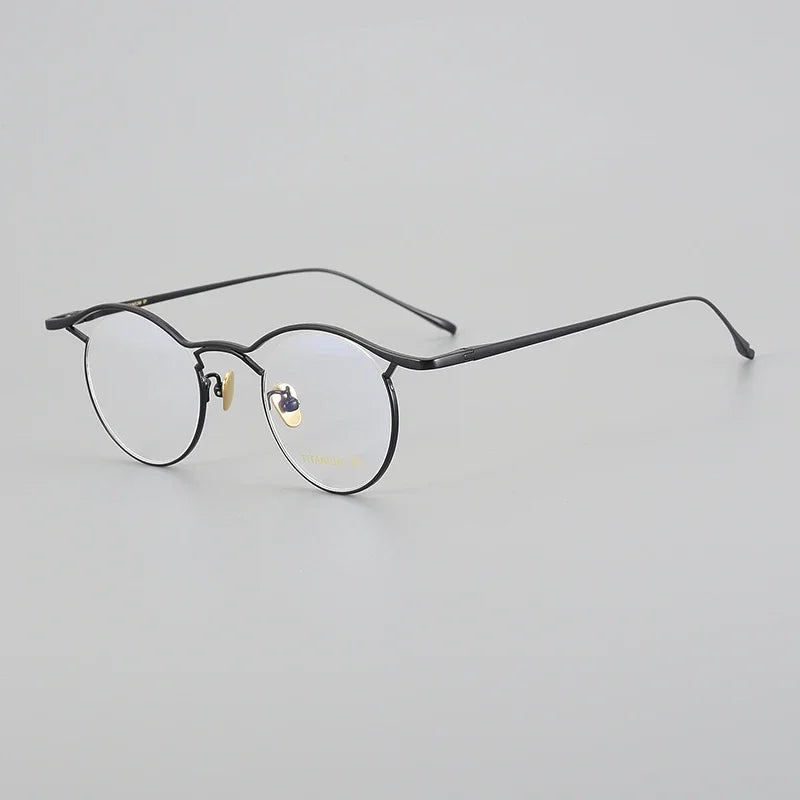 Aror Unisex Full Rim Round Titanium Eyeglasses 44901 Full Rim Aror C1