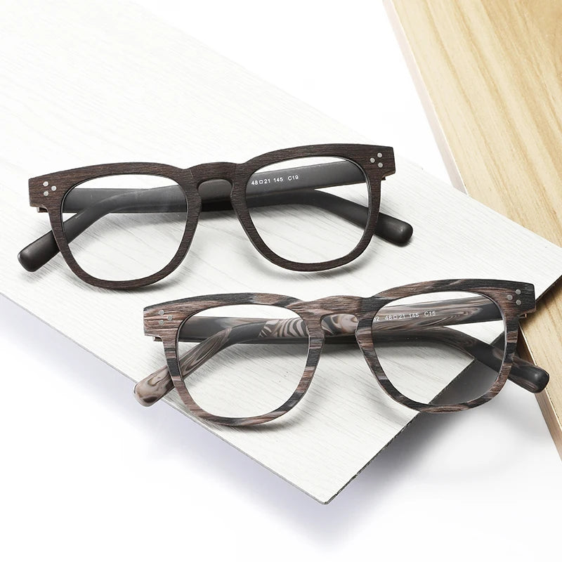 Hdcrafter Unisex Full Rim Square Wood  Eyeglasses 8182 Full Rim Hdcrafter Eyeglasses   