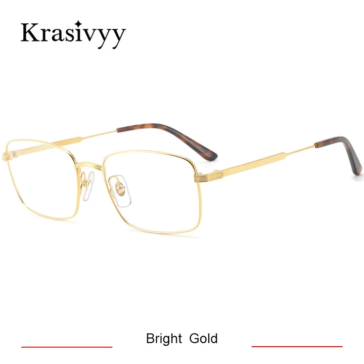 Krasivyy Mens Full Rim Square Titanium Kr03470 Full Rim Krasivyy Bright  Gold CN 