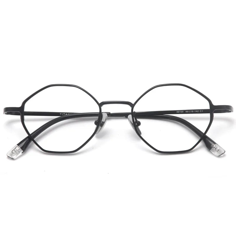 Muzz Women's Full Rim Polygon Oval Titanium Eyeglasses 88100