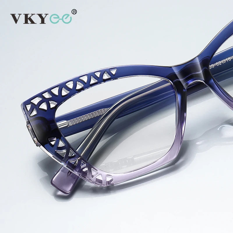 Vicky Women's Full Rim Square Cat Eye Tr 90 Alloy Reading Glasses 2182 Reading Glasses Vicky   