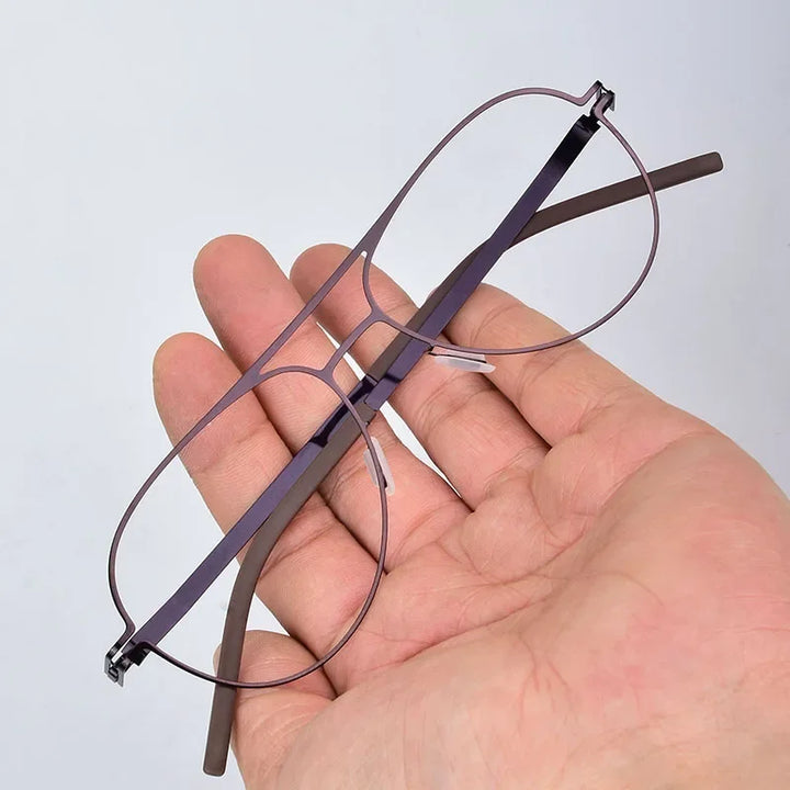 Bobbie Unisex Full Rim Oval Double Bridge Steel Eyeglasses 524316