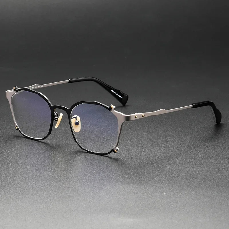 Muzz Unisex Full Rim Square Stainless Steel Eyeglasses 370029