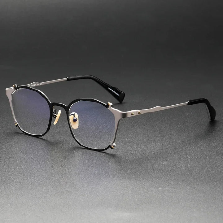 Muzz Unisex Full Rim Square Stainless Steel Eyeglasses 370029