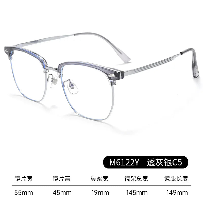 Bclear Unisex Full Rim Square Titanium Tr 90 Eyeglasses 886122